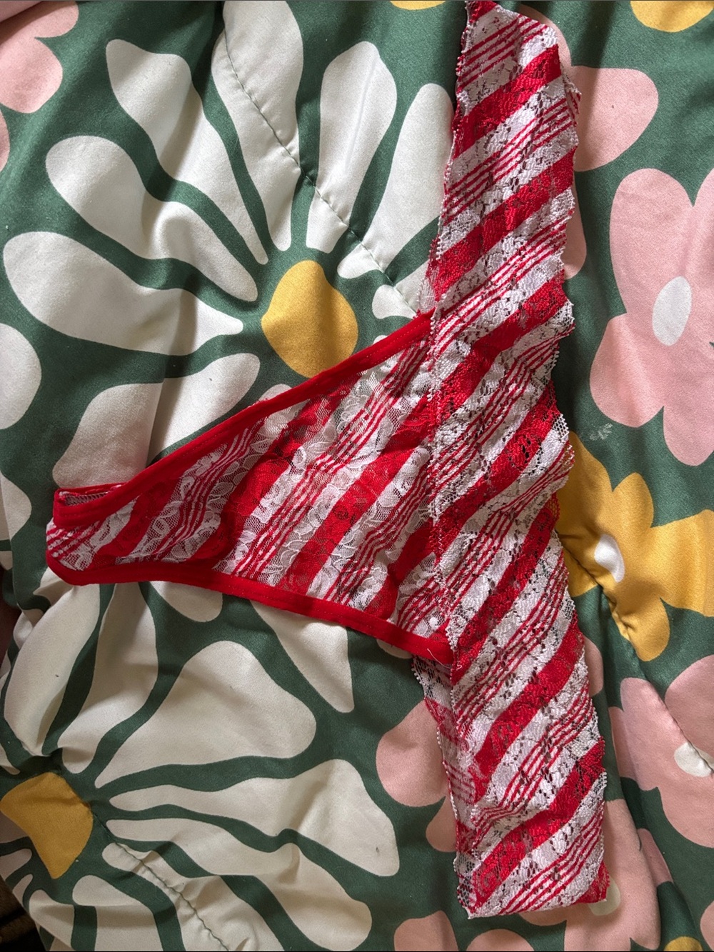 Victoria’s Secret Very Sexy Candy Cane Thong Panties Size Large - Well Worn